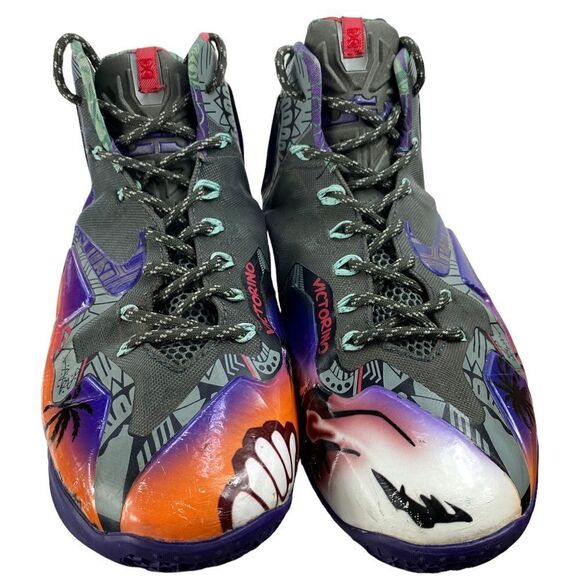 NIKE Custom LeBrons "ALOHA" Flywire Shane Victorino's Tennis Shoes Men’s Sz 8.5 - Picture 1 of 16
